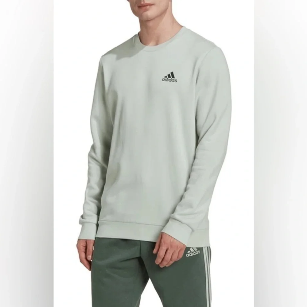 Adidas Essentials Fleece Sweatshirt in Linen Green